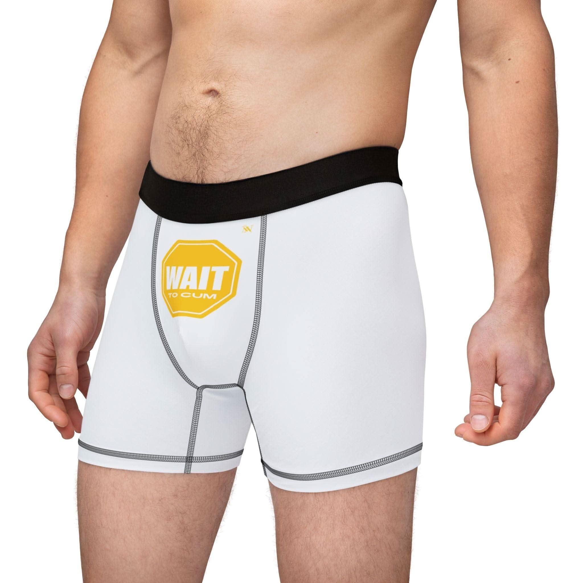 Wait to Cum Sign | Mix & Match Fun-Flirty Lovers’ Boxer Briefs