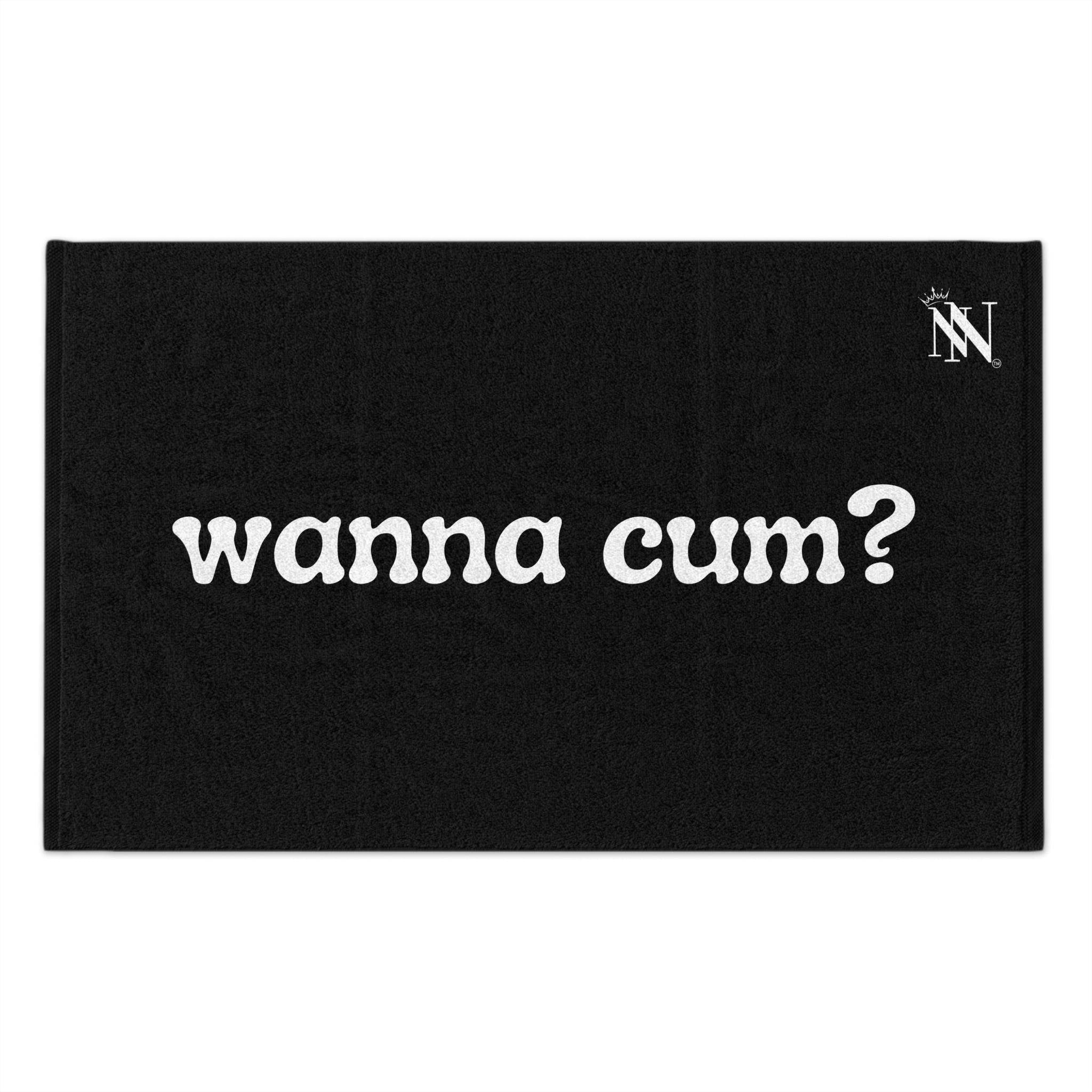 Wanna Cum? Black Mix & Match Soft Sex Towels | Flirty Lovers’ Gifts