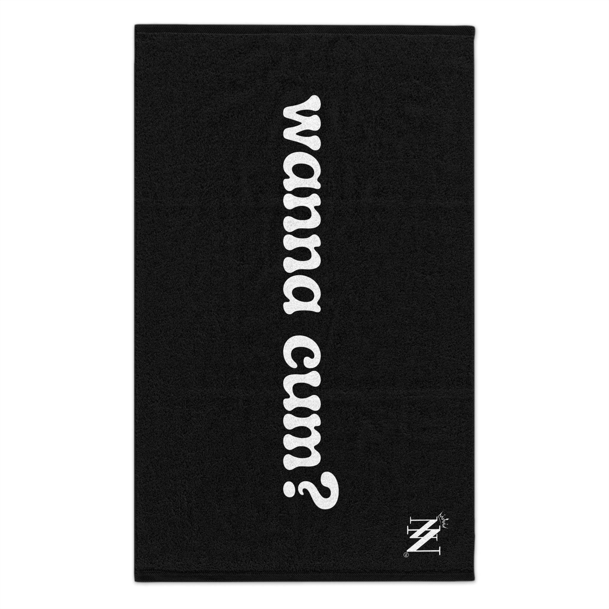 Wanna Cum? Black Mix & Match Soft Sex Towels | Flirty Lovers’ Gifts