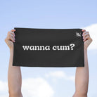 Wanna Cum? Black Mix & Match Soft Sex Towels | Flirty Lovers’ Gifts