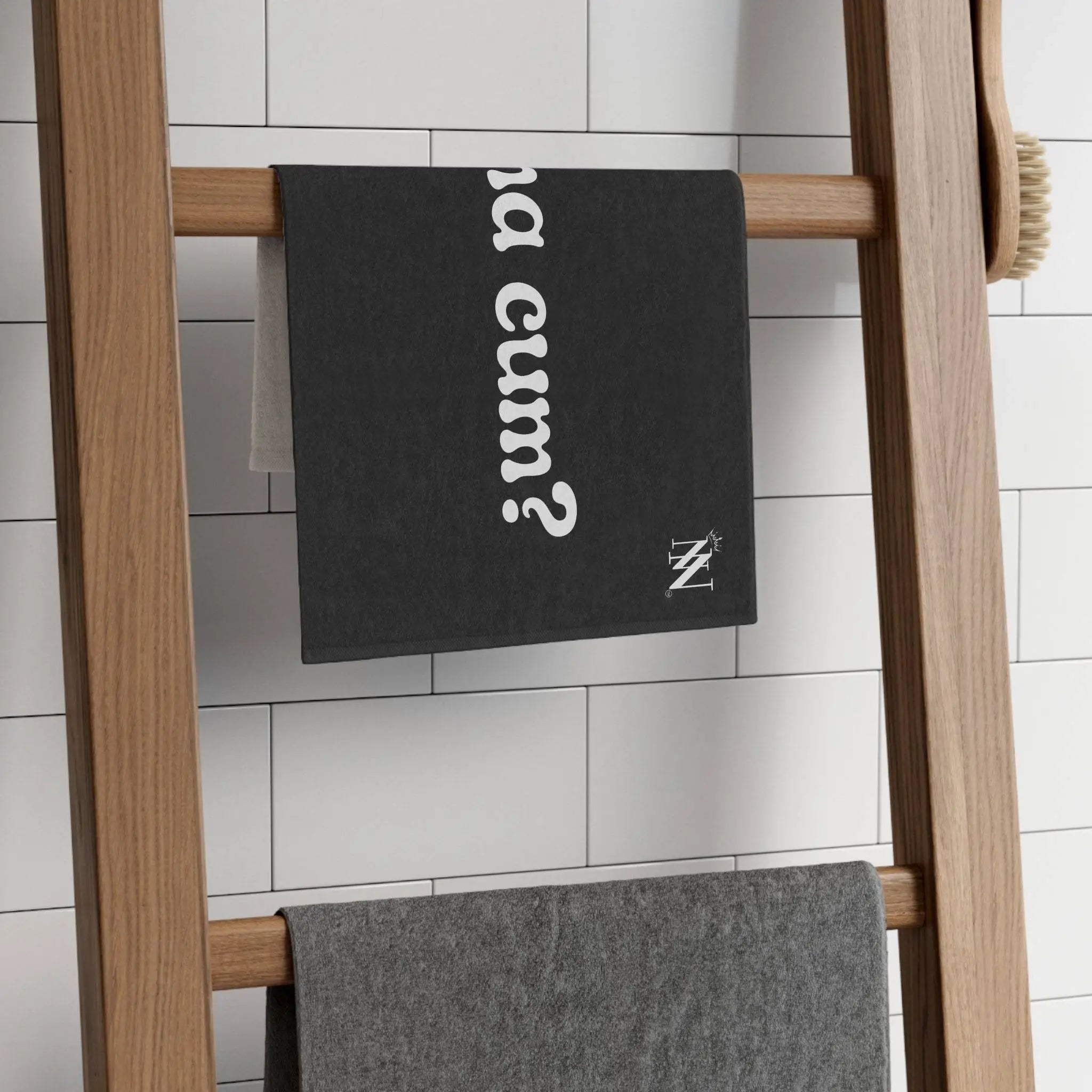 Wanna Cum? Black Mix & Match Soft Sex Towels | Flirty Lovers’ Gifts
