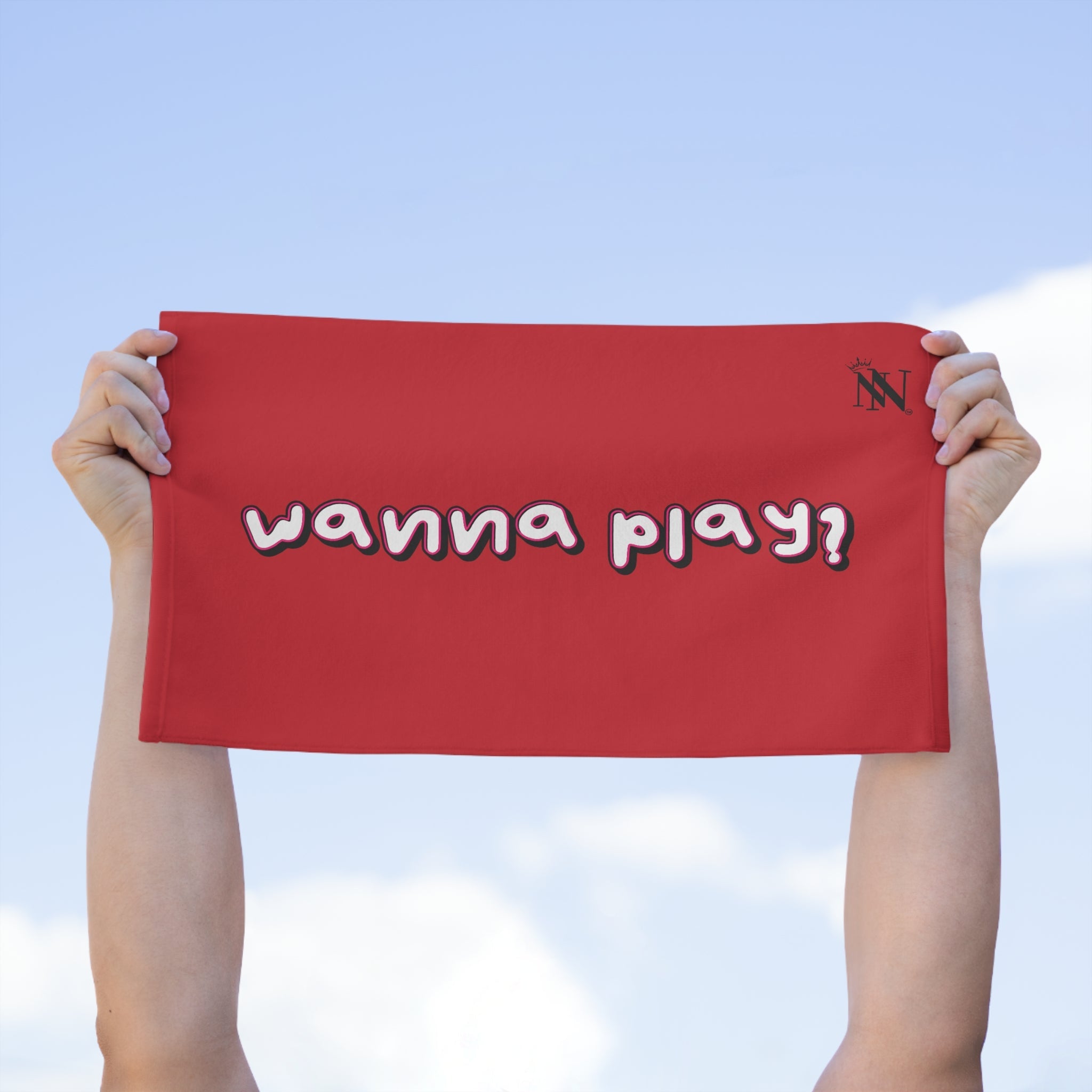 Wanna Play? Red | Mix & Match Soft Fun-Flirty Lovers’ Towels