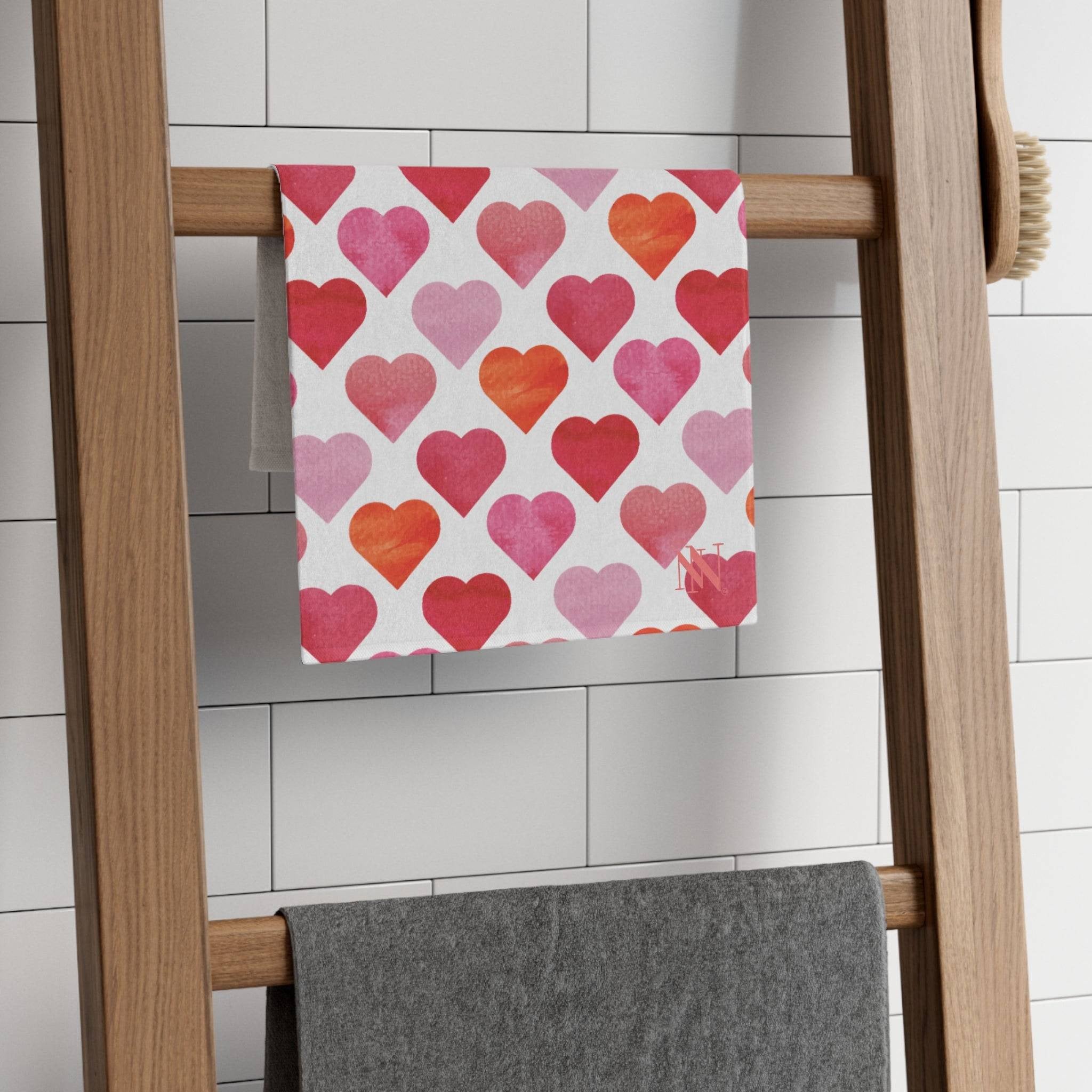 Watercolor Hearts | Mix & Match Soft Fun-Flirty Lovers’ Towels