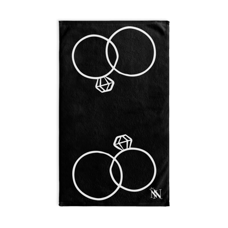 Wedding Rings Shareable Black | Mix & Match Original Fun-Flirty Lovers’ Towels