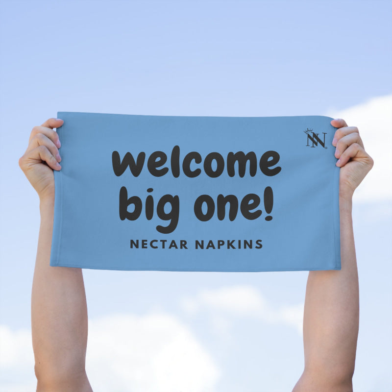 Welcome Big One! Light Blue | Mix & Match Soft Fun-Flirty Lovers’ Towels