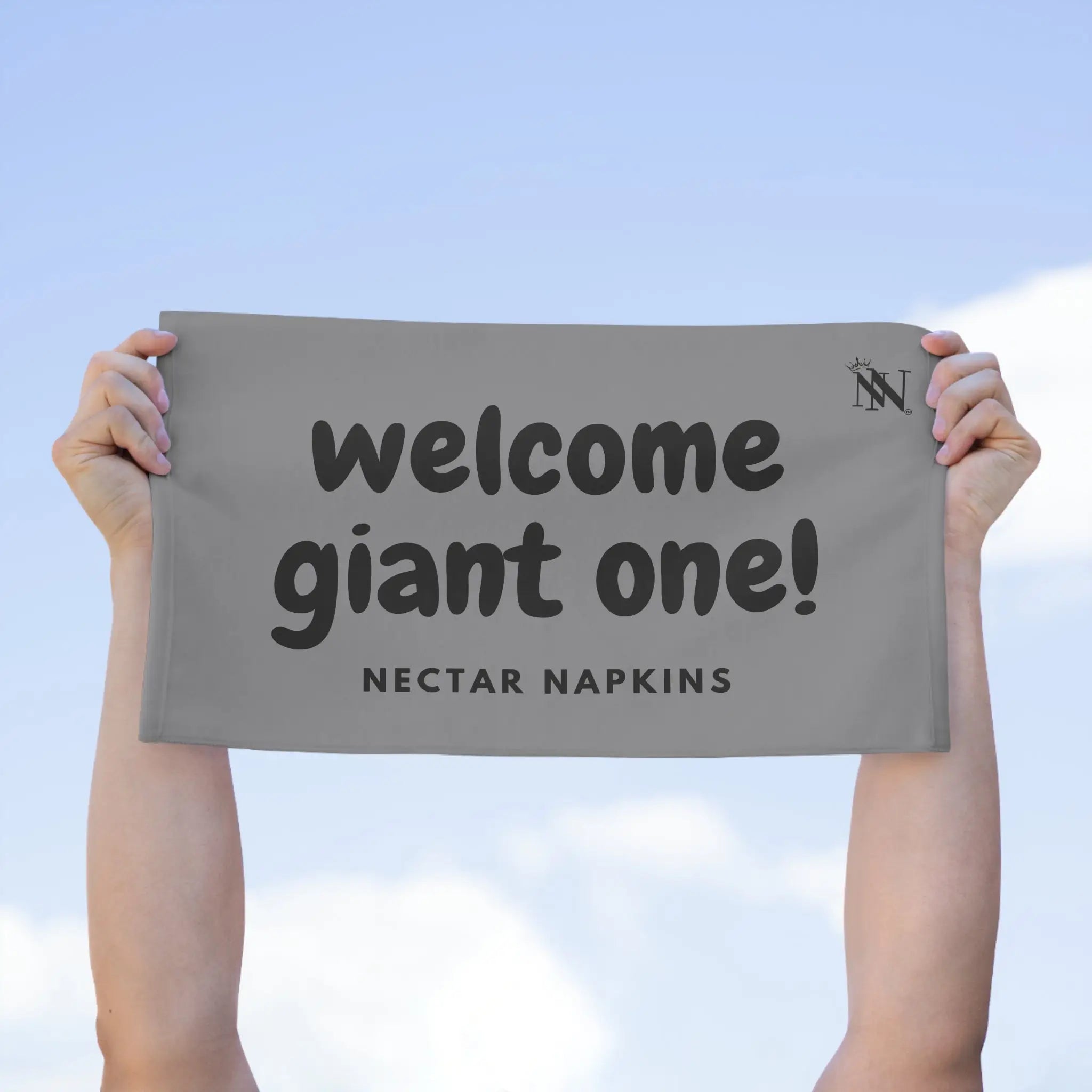 Welcome Giant One! Grey | Mix & Match Soft Fun-Flirty Lovers’ Towels