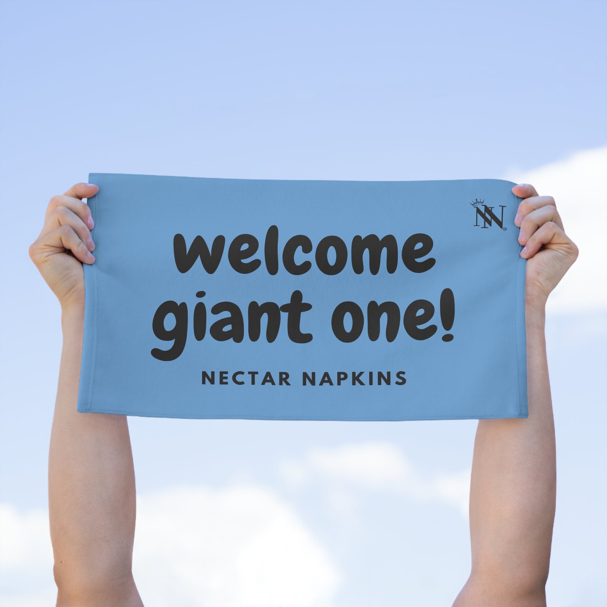 Welcome Giant One! Light Blue | Mix & Match Soft Fun-Flirty Lovers’ Towels