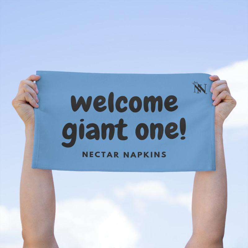 Welcome Giant One! Light Blue | Mix & Match Soft Fun-Flirty Lovers’ Towels