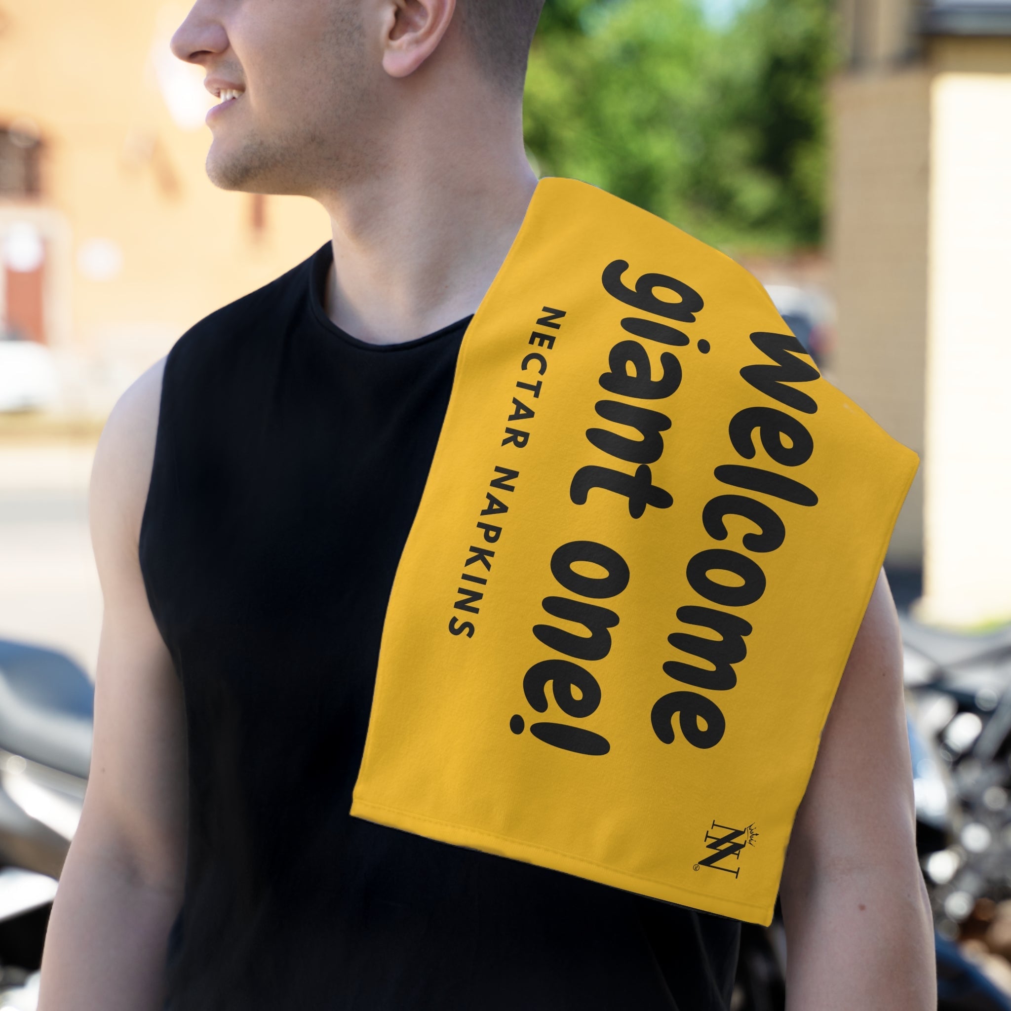 Welcome Giant One! Yellow | Mix & Match Soft Fun-Flirty Lovers’ Towels