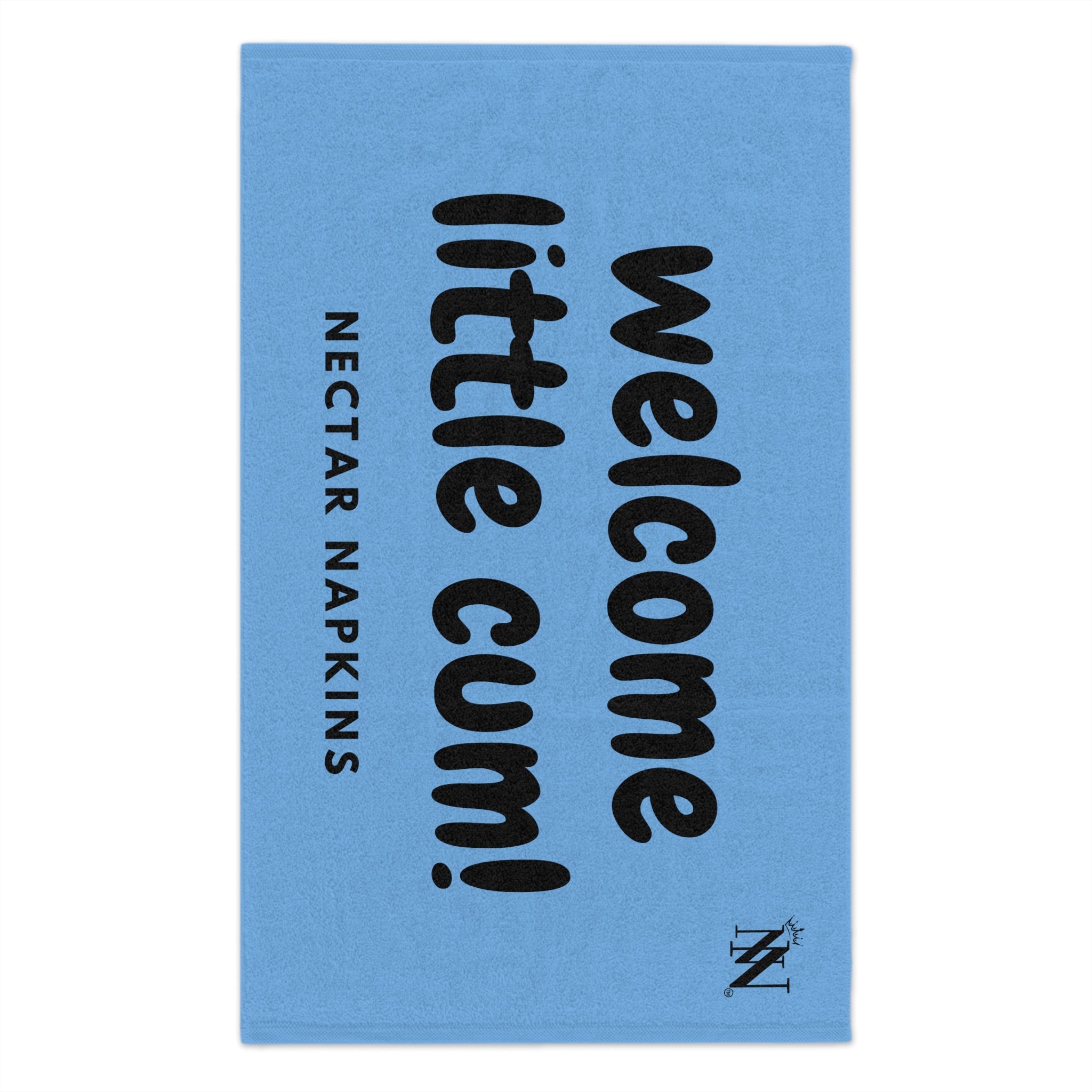 Welcome Little Cum! Light Blue | Mix & Match Soft Fun-Flirty Lovers’ Towels