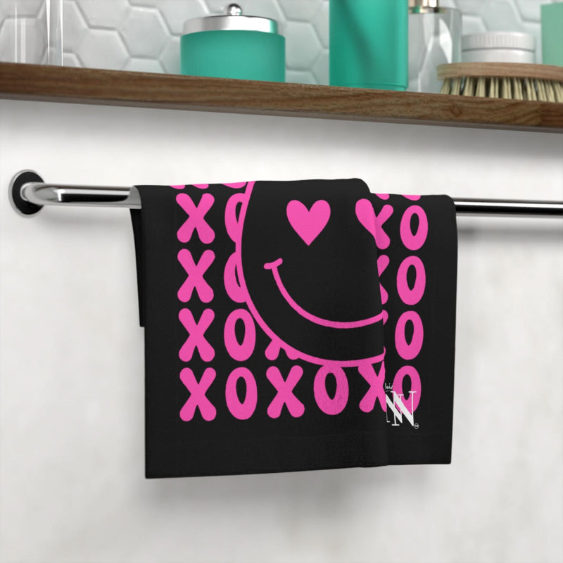 XOXO Emoji Hearts Black | Mix & Match Lils’ Fun-Flirty Lovers’ Towels