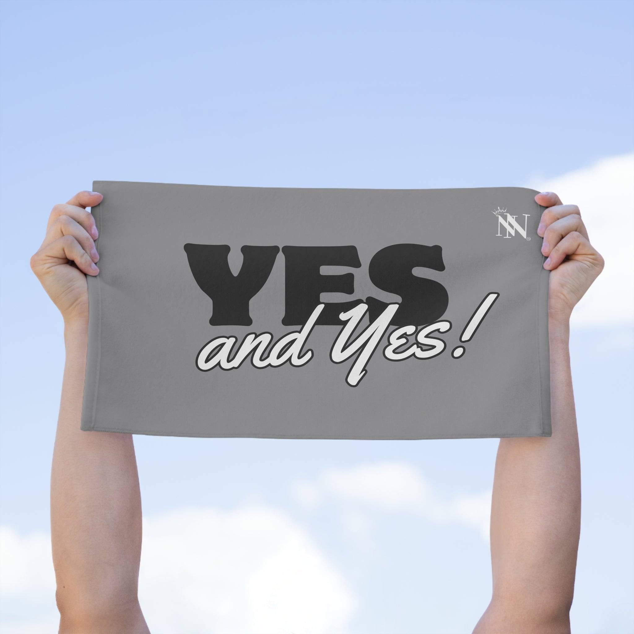 Yes and Yes! Grey Mix & Match Soft Sex Towels | Naughty Lovers’ Gifts