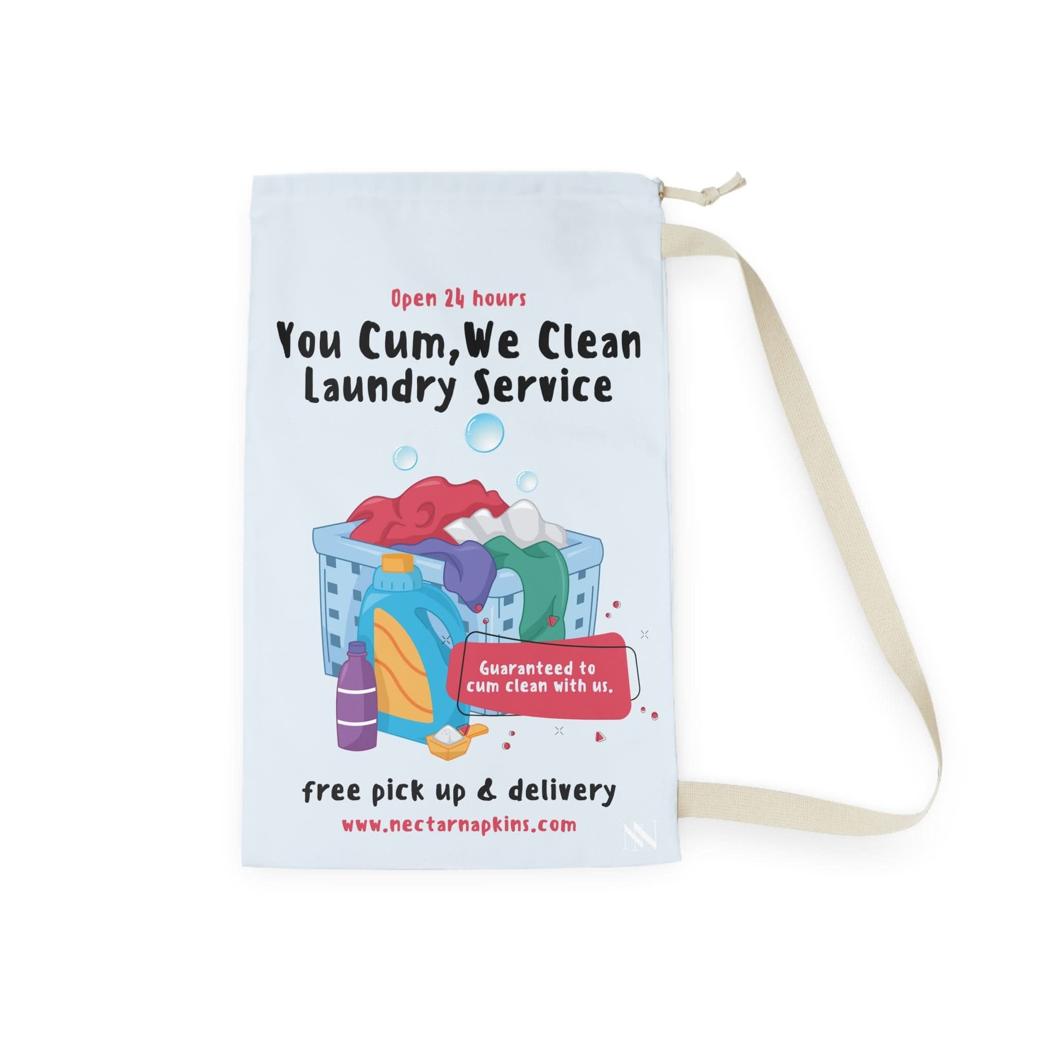 You Cum We Clean | Nectar Napkins Fun-Flirty Lovers’ Laundry Bag