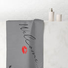 You’re Welcome Kiss Grey | Mix & Match Naughty XL Fun-Flirty Lovers’ Towels