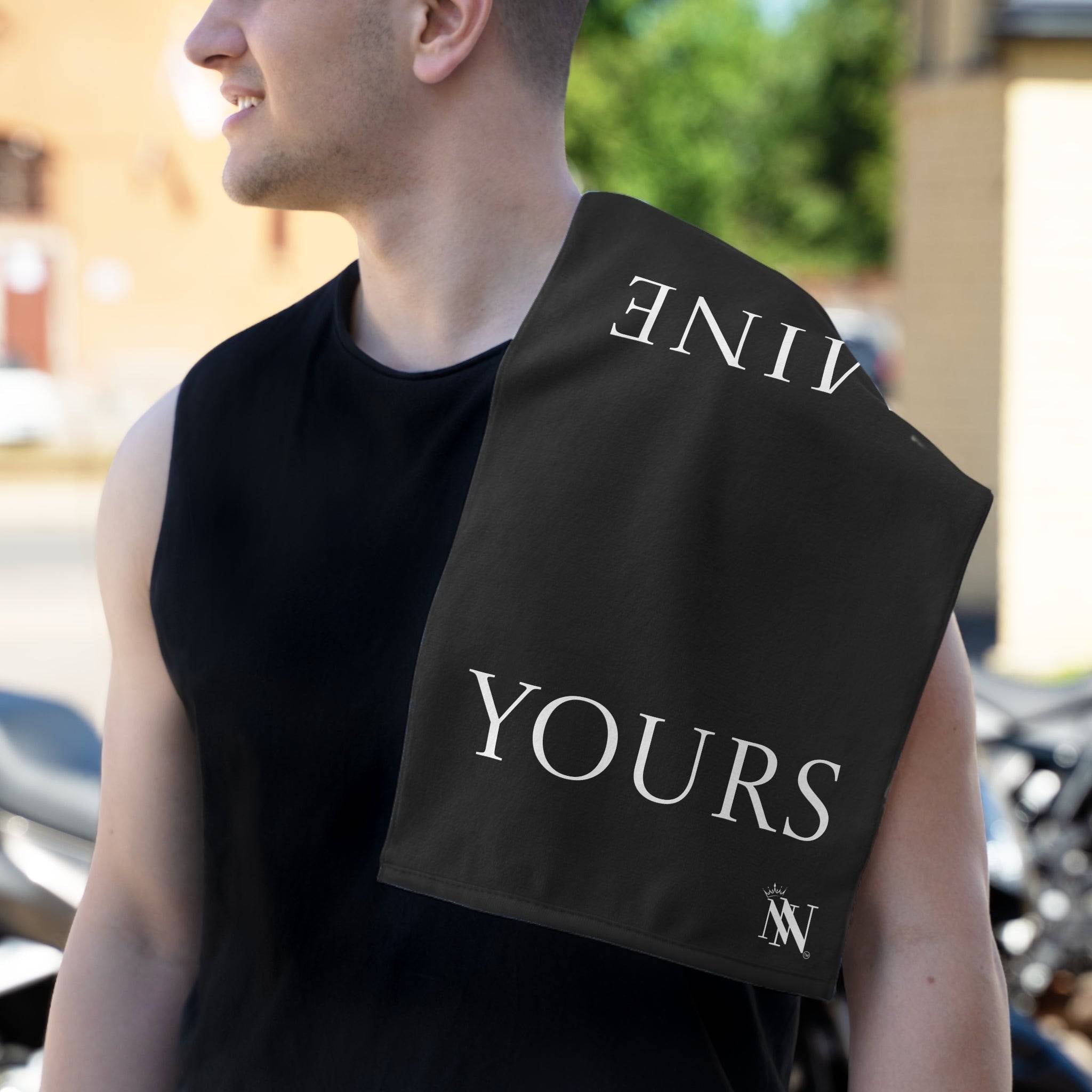 Yours Mine Shareable Black Mix & Match Soft Sex Towels | Flirty Lovers’ Gifts