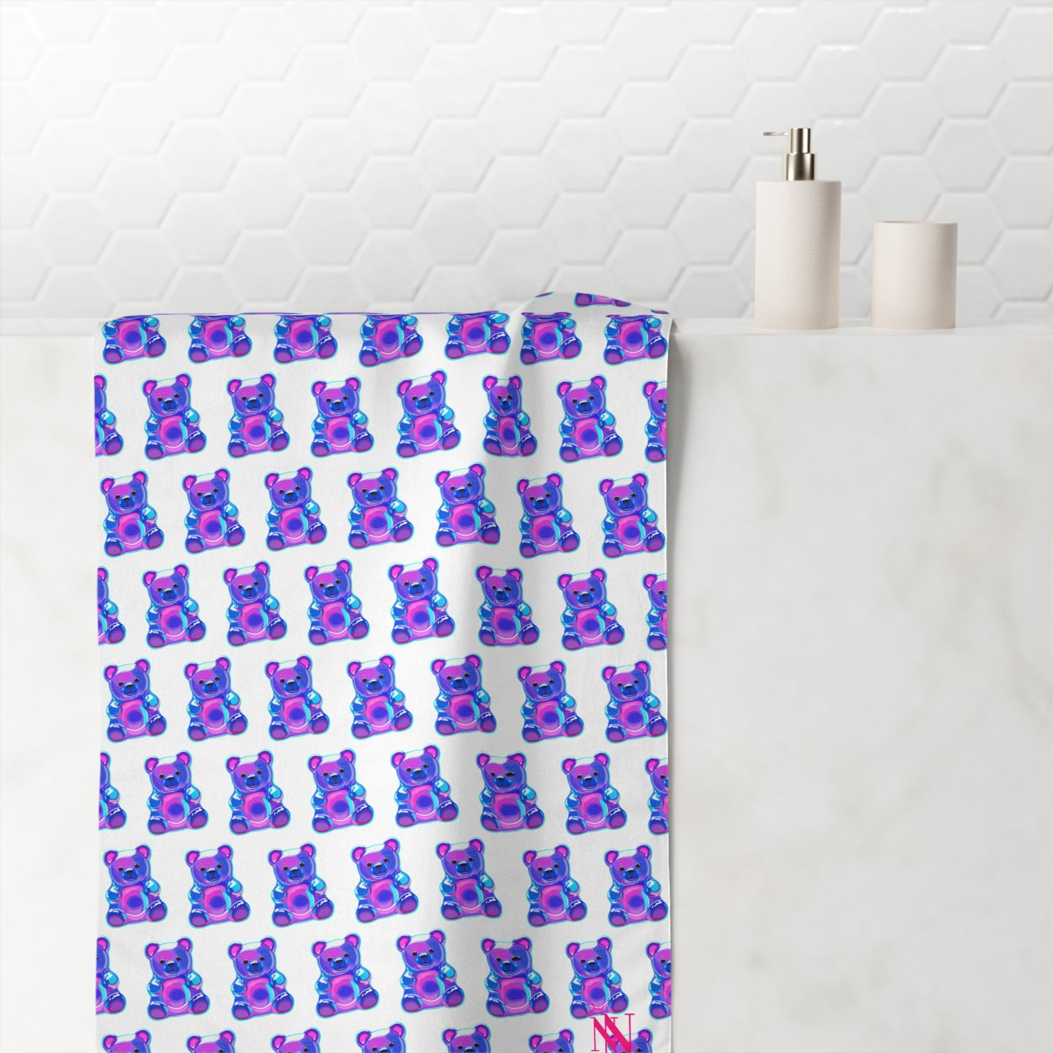 Yummy Bear Pattern | Mix & Match XL Fun-Flirty Lovers’ Towels
